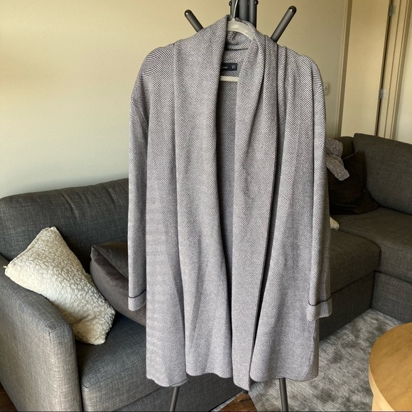 Zara Knit Herringbone Cardigan Sweater - Picture 1 of 7